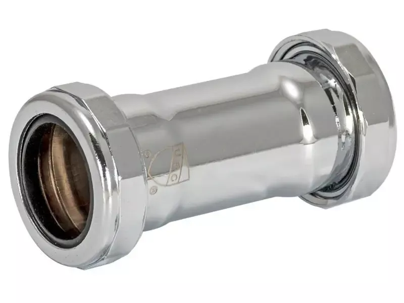 1-1/4" Chrome Coupling by EZ-Flo Eastman.