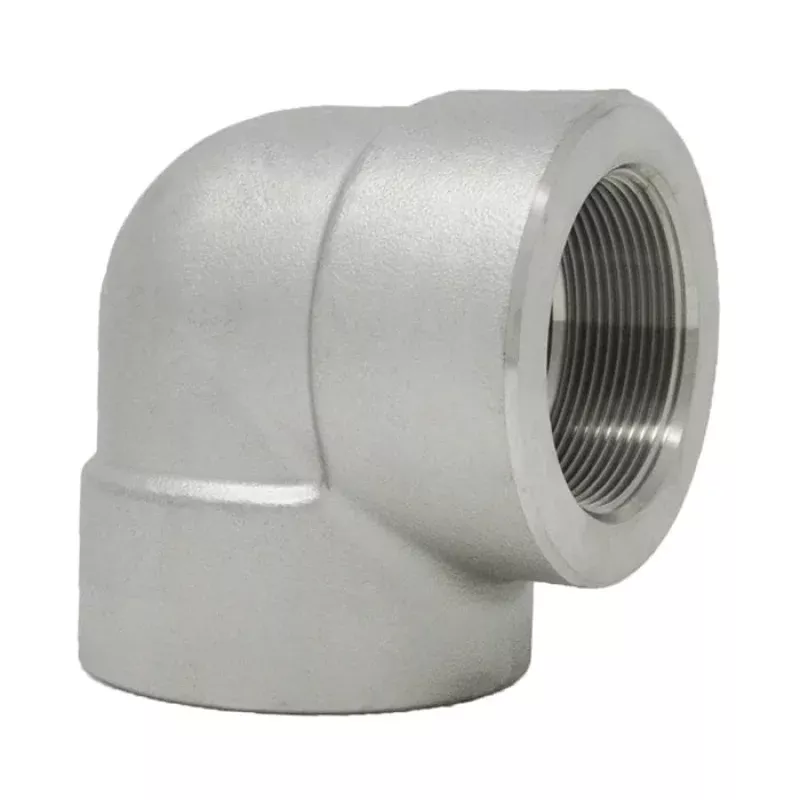 1 90 Elbow, Stainless Steel 3000# Threaded x Socket Weld 304L A/SA182 Pipe Fitting