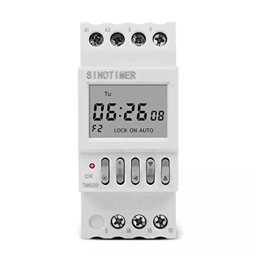2-Channel TM626 Programmable Time Clock AC220V Din Rail Mount Switch