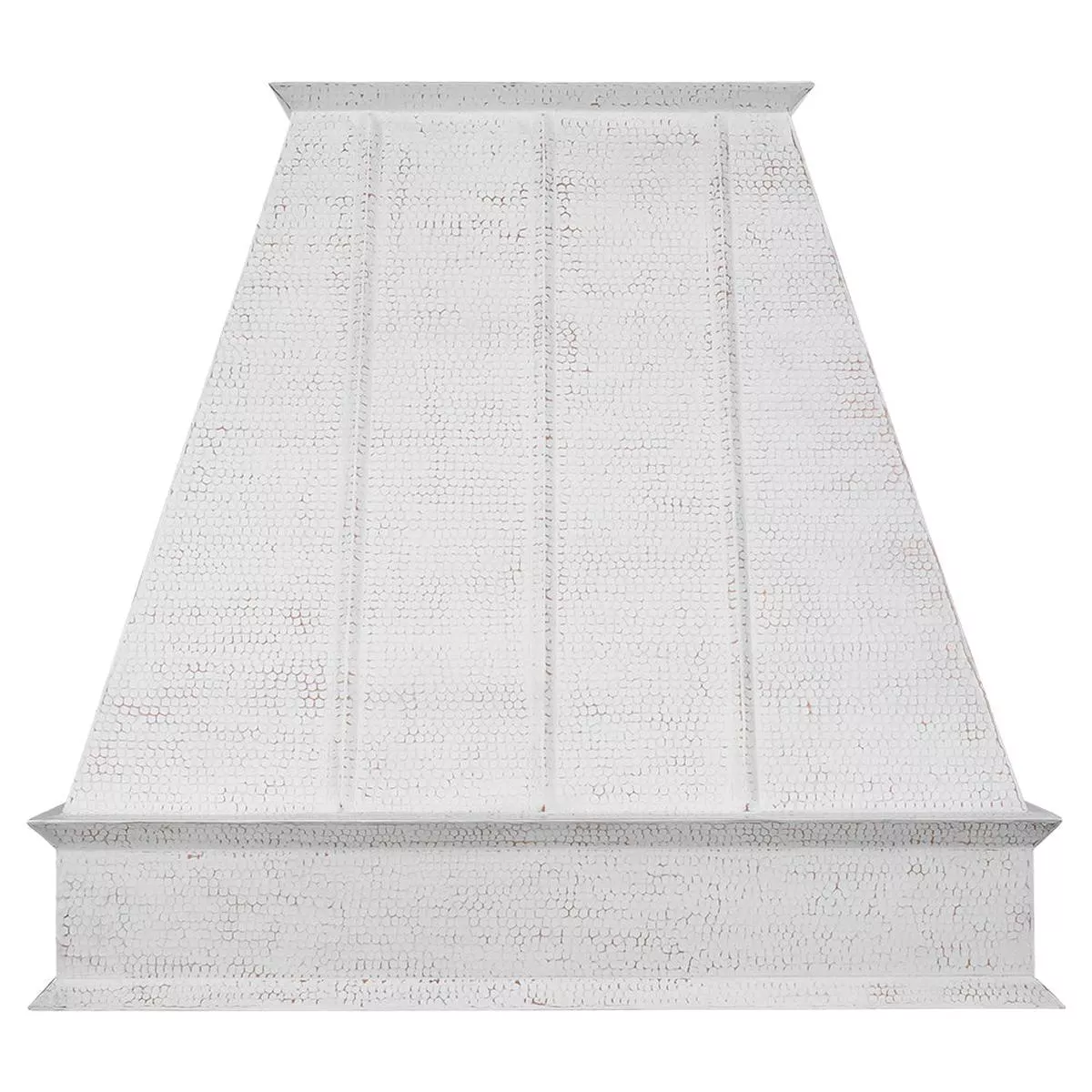 38" White Glazed Hammered Copper Wall Mounted Range Hood w/ 735 CFM Blower