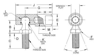 Auveco 13584, Ball Joint Assembly 5-16/24 Thread Size, Pack Size: 2