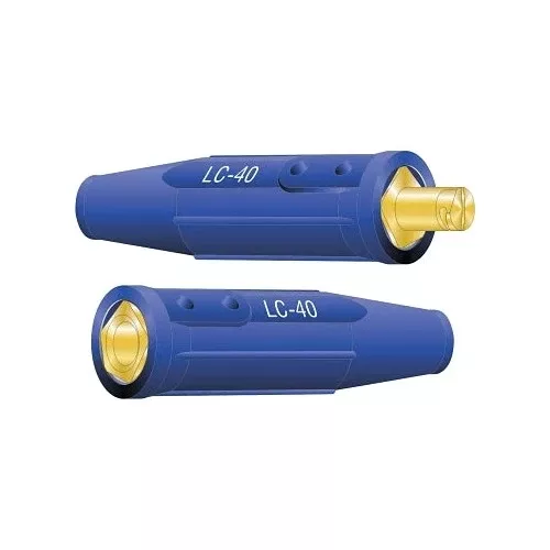 Cable Connector, Single Oval-Point Screw Connection, 1/0-2/0 Cap., Blu