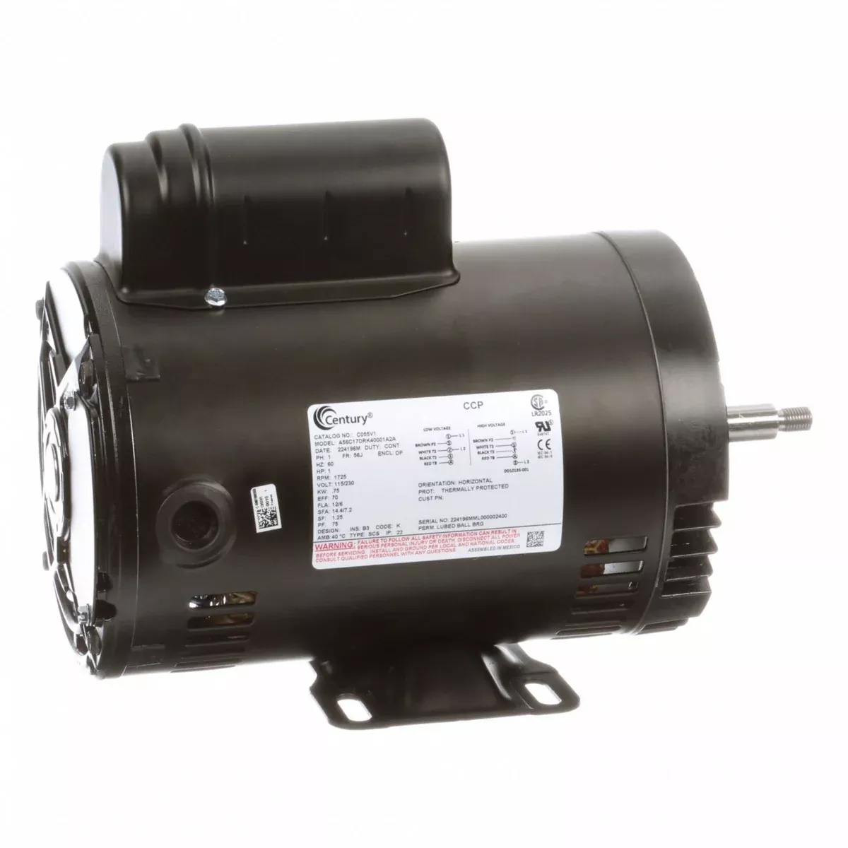 Centrifugal Pump Motor Single 230V 1hp