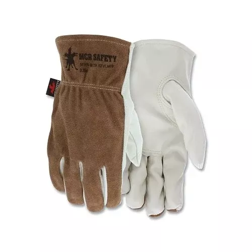 Cowhide Palm/Split Leather Back Drivers Gloves, 3204, Medium, Select C