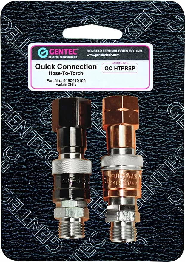 Gentec Torch Quick Connector Set QC HTPRSP With Check Valve