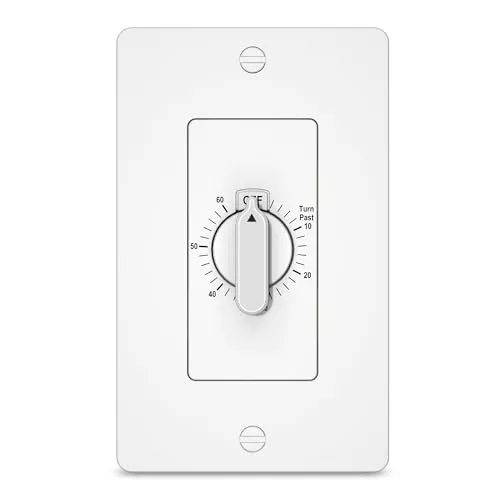 HBN 60-Minute Mechanical Bath Fan Light Timer, No Neutral Wire Needed