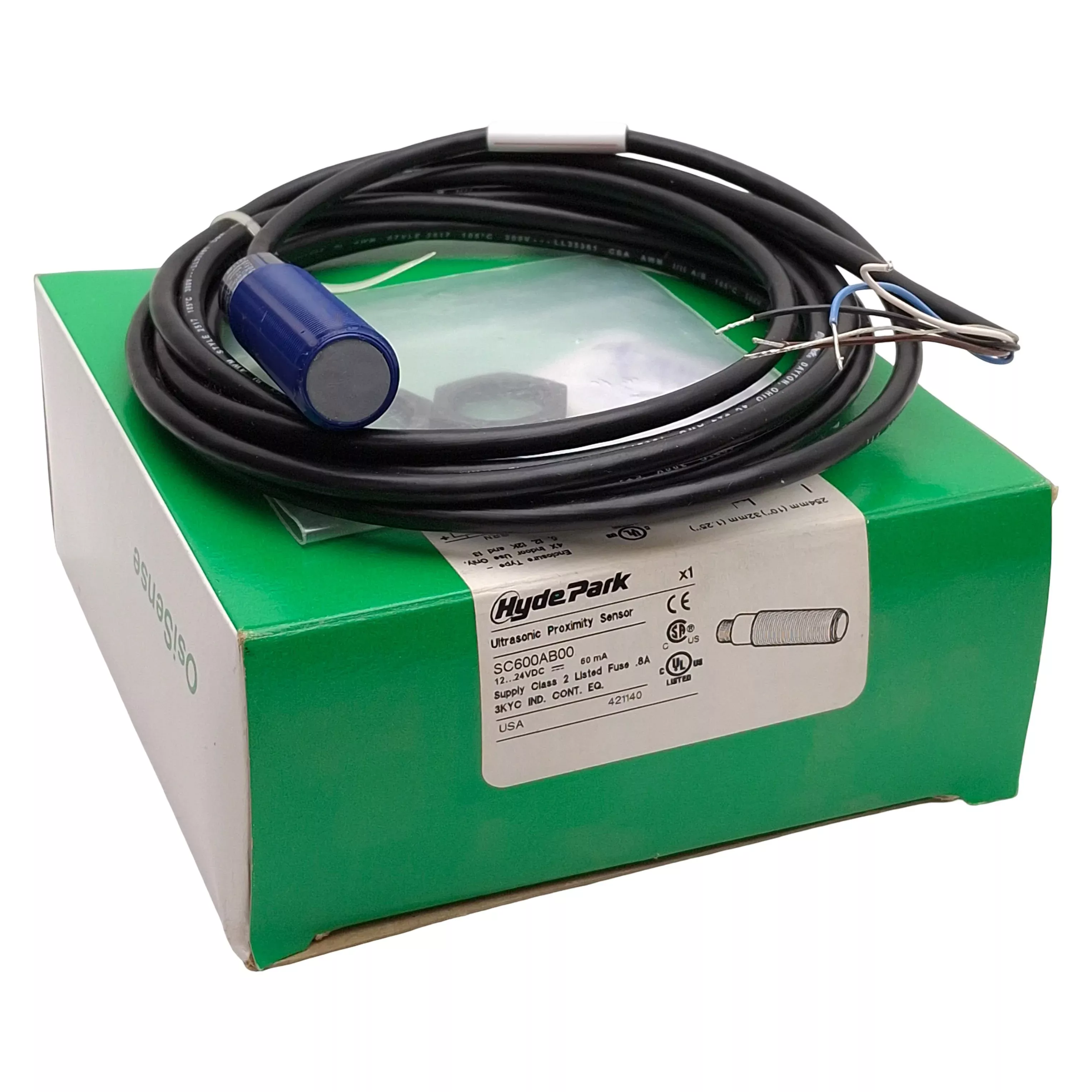 Hyde Park SC600AB00 Superprox Ultrasonic Proximity Sensor, 10in Range,