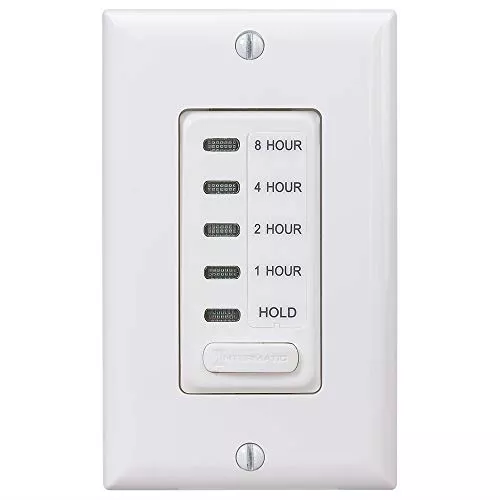 Intermatic EI220W 1/2/4/8 Hour SPST 1800-Watt In-Wall Countdown Timer, White