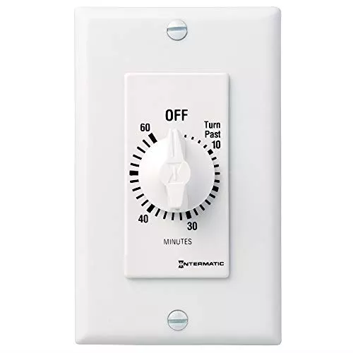 Intermatic FD60MWC 60-Minute Countdown Timer Switch for Fans and Lights, White