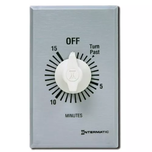 Intermatic FF415M 15-Min Timer, Universal Compatibility, Automatic Control, Brushed Metal