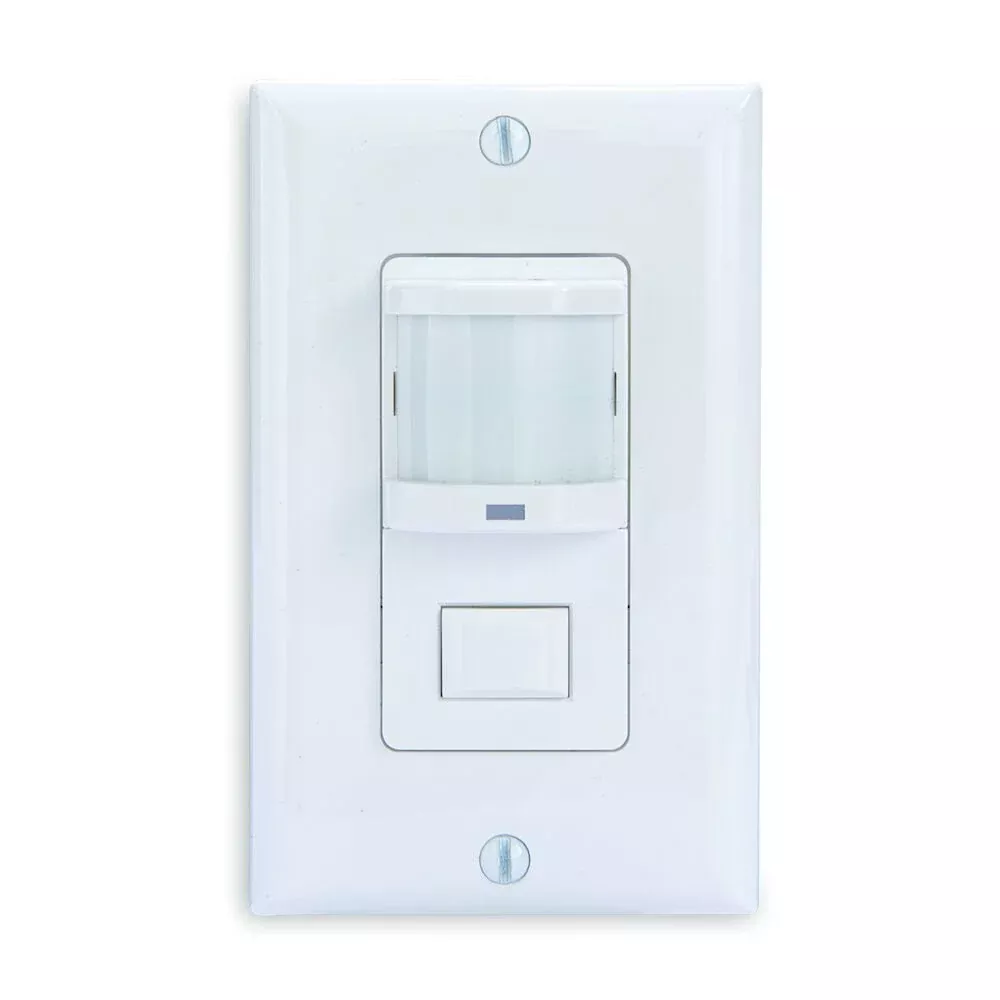 Intermatic - IOS-DPBIF-WH - Residential In-Wall Push Button PIR Occupancy Sensor, White