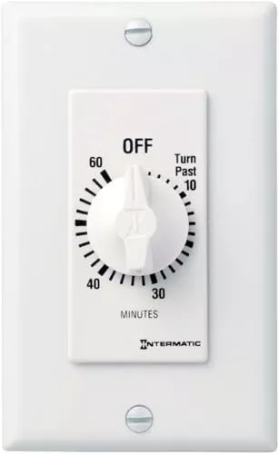 Intermatic SW60MWK 60-Minute Spring Wound Timer, White - Energy-Saving Control for Lights and Appliances