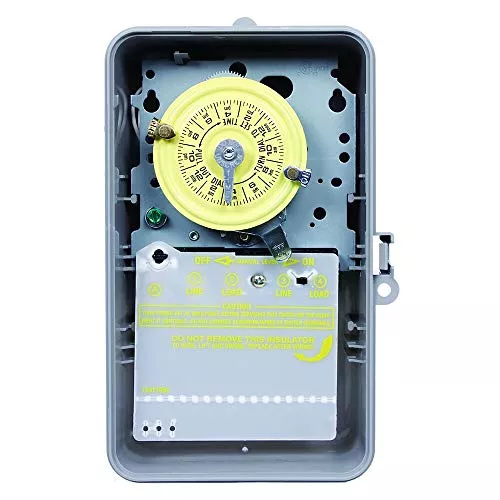 Intermatic T104P DPST Time Clock, 24 Hour, 208V-277V, Grey