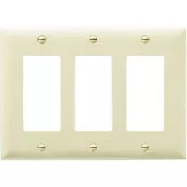 Ivory 3 Decorator Opening Nylon Wall Plate
