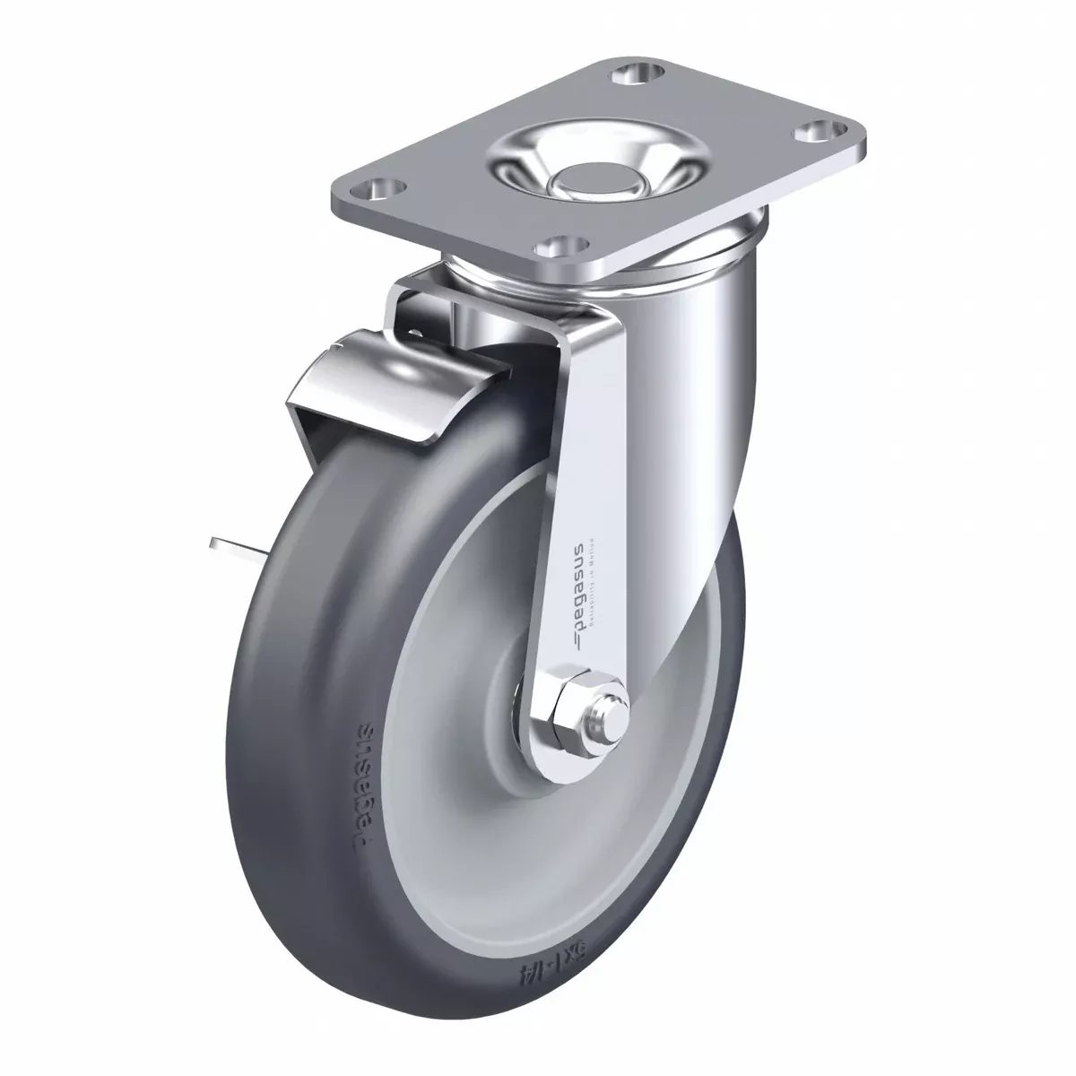 PlateCaster Swivel Polyurethane 6 3/16 H