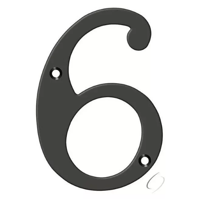 RN6-6U10B 6" Numbers; Solid Brass; Oil Rubbed Bronze Finish