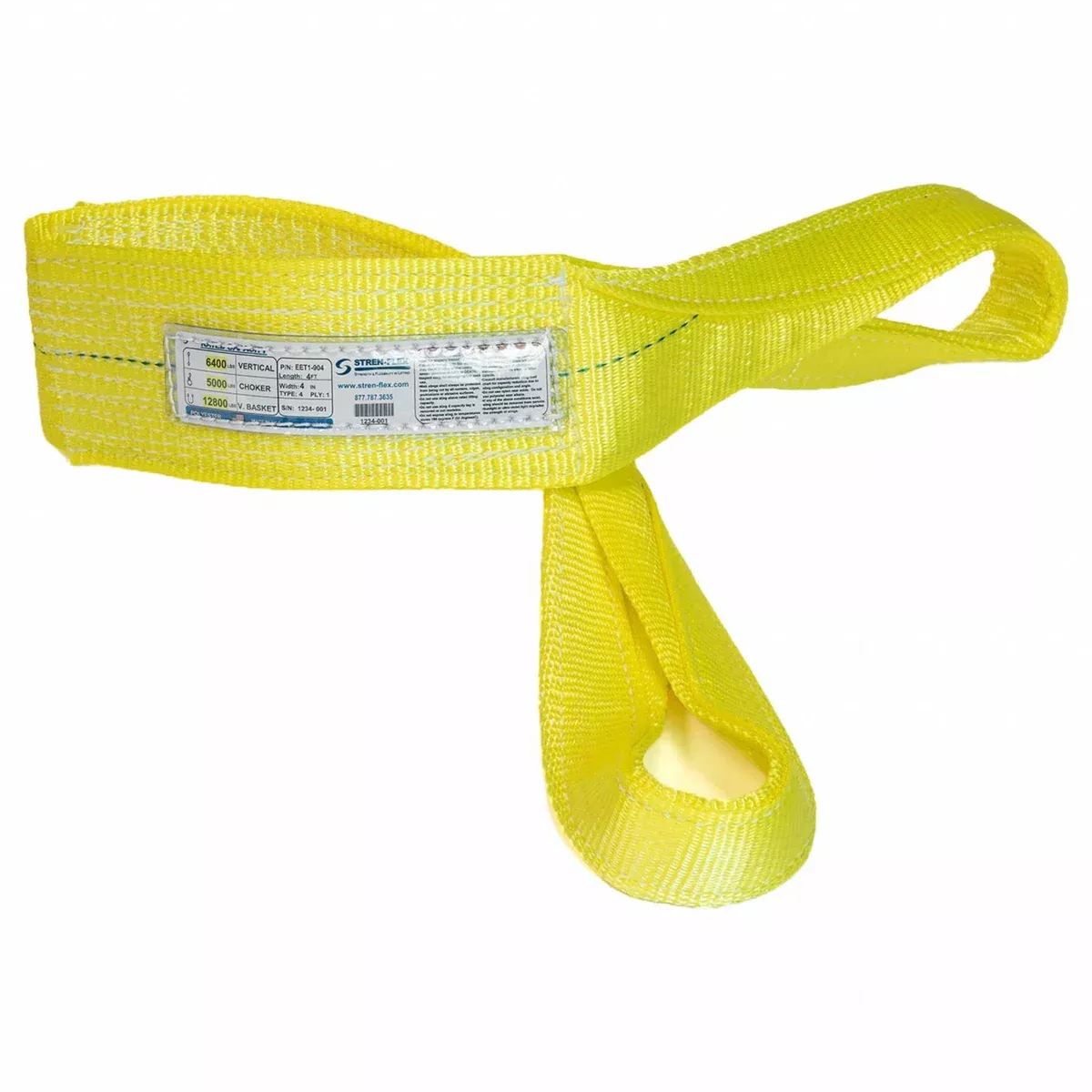 Web Sling Twisted Eye 16 ft L 4 800 lb
