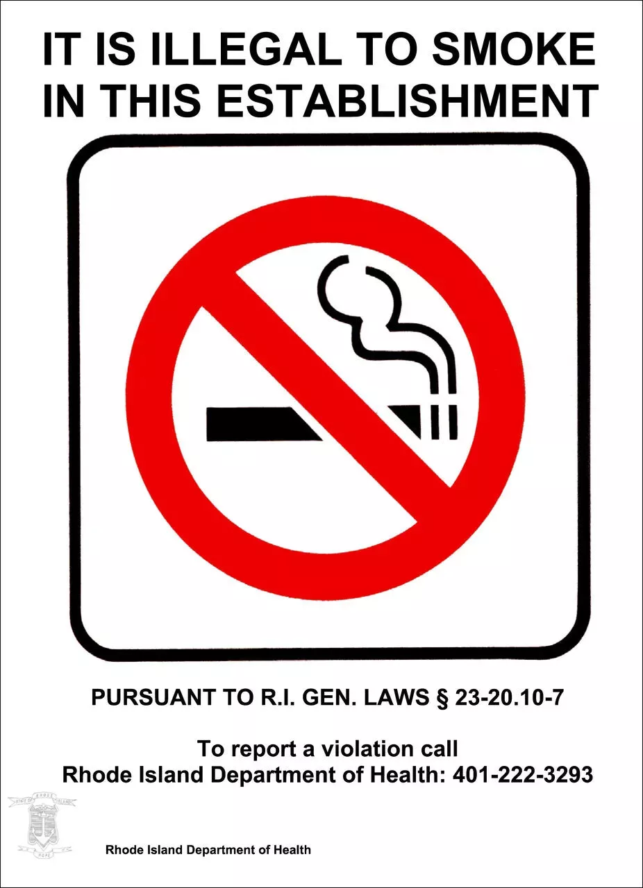 ZING No Smoking Rhode Island, 14x10, SA